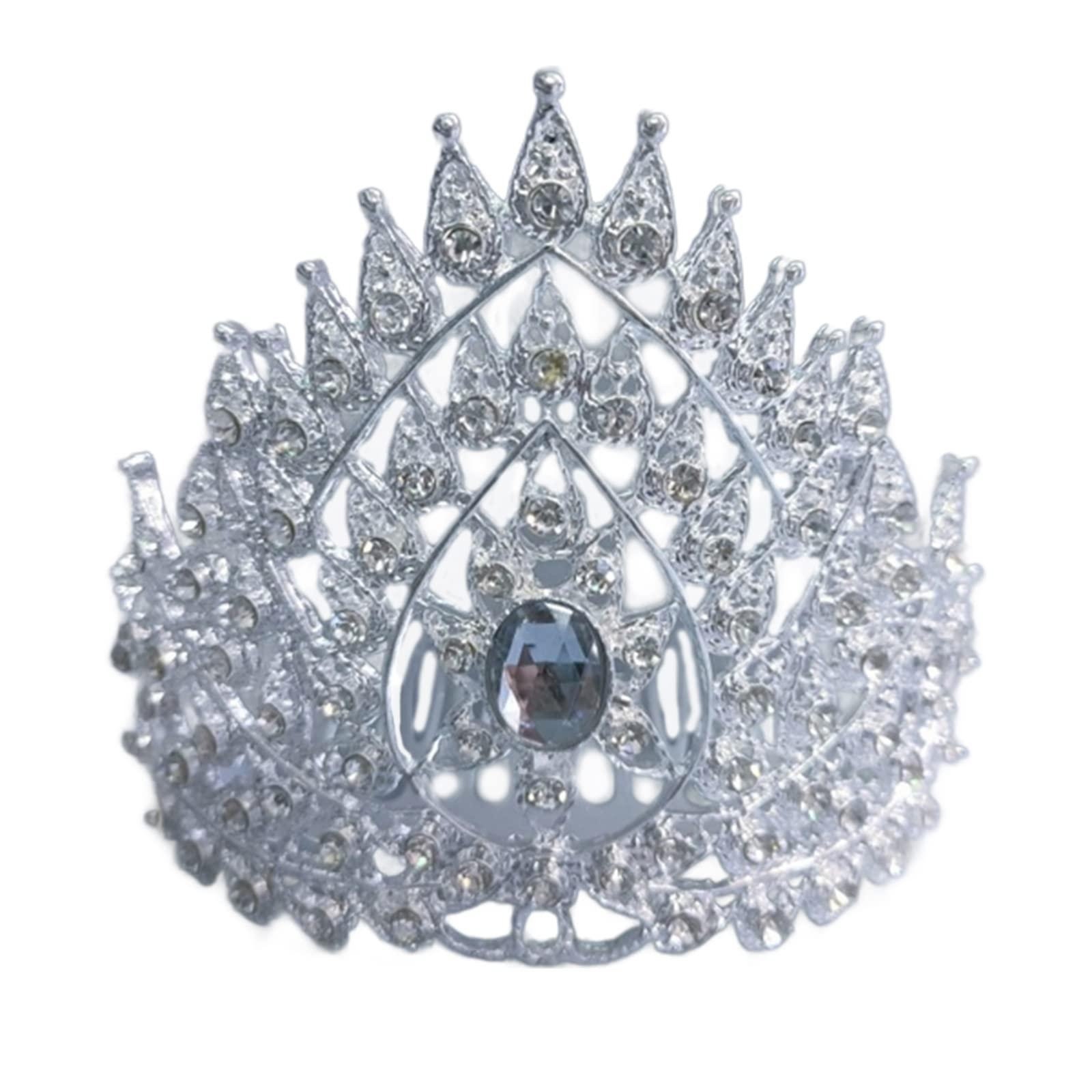 Youngy Youngy Thai Hair Jewelry Indian Crown Thai Dance Headpiece Thai Crown Dance Headdress Gold Thai Hair Accessories Traditional Thai Crown Dance Headdress