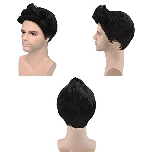 E Support E Support™ Handsome Boys Black Short Wig New Vogue Sexy Korean Men's Male Hair Cosplay Wigs