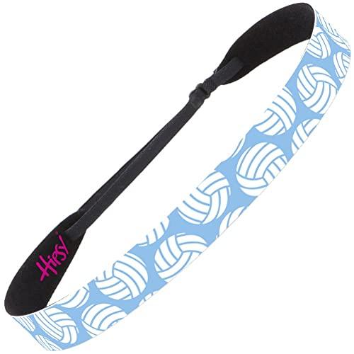 Hipsy Hipsy Adjustable No Slip Volleyball Headbands for Women Gift Packs (Volleyball Mixed Light Blue 3pk)