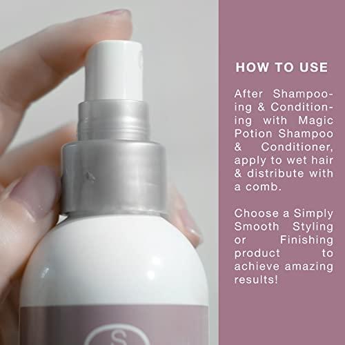 SIMPLY SMOOTH SIMPLY SMOOTH Xtend Keratin Reparative Magic Potion Original Leave In Conditioner Detangler & Heat Protection Styling Spray Repair & Reduce Breakage Color Safe & Sodium Chloride Free 16 Oz.