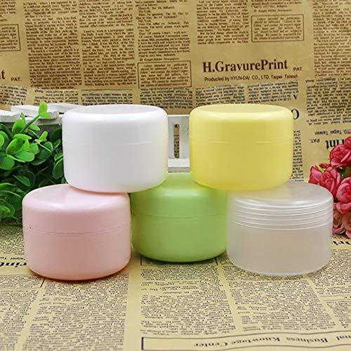 XINGZI 3Pcs 150ml/5oz Yellow PS Empty Refillable Leakproof Cosmetic Jars with Liners Dome Lid Facial Body Cream Pots Tins Boxes Cases Containers Dispense Sample Bottle for Cosmetic Cream Lotion Storage