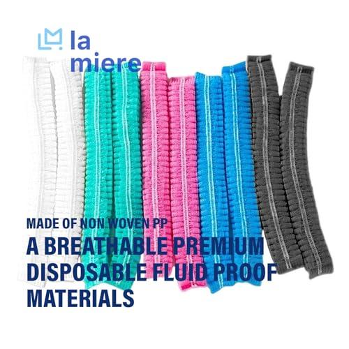 LA MIERE LA MIERE 100 Black Disposable Non-Woven Hairnets, Bouffant Caps, Protective Hair Head Covers, Hair Net, Surgical Cap, Medical Hair Covers, 21\"