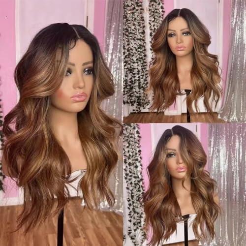 oulaer oulaer 13x6 Honey Blonde Body Wave Human Hair Wig Ombre 1b/30 Colored Brzilian Hair HD Transparent Lace Front Wig Pre Plucked with Baby Hair 150% Density Natural Hairline Remy Hair 24inch