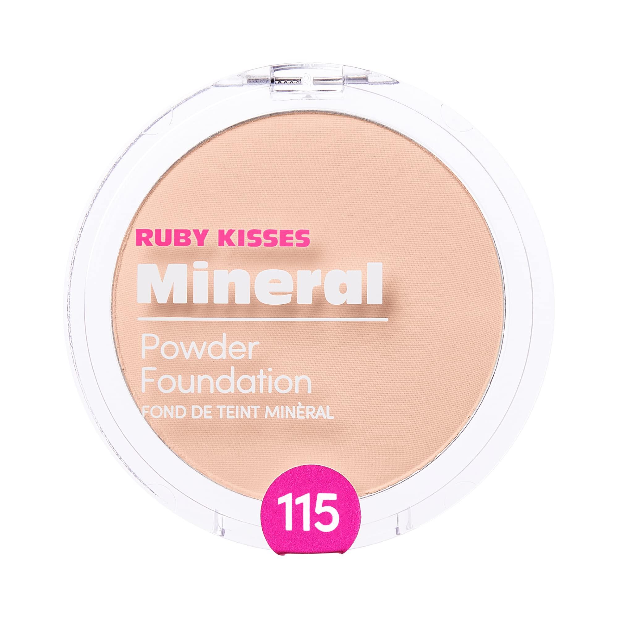 Ruby Kisses Ruby Kisses Mineral Pressed Powder Foundation, Medium to Full Coverage Natural Finish 0.35 Ounce (Ivory)