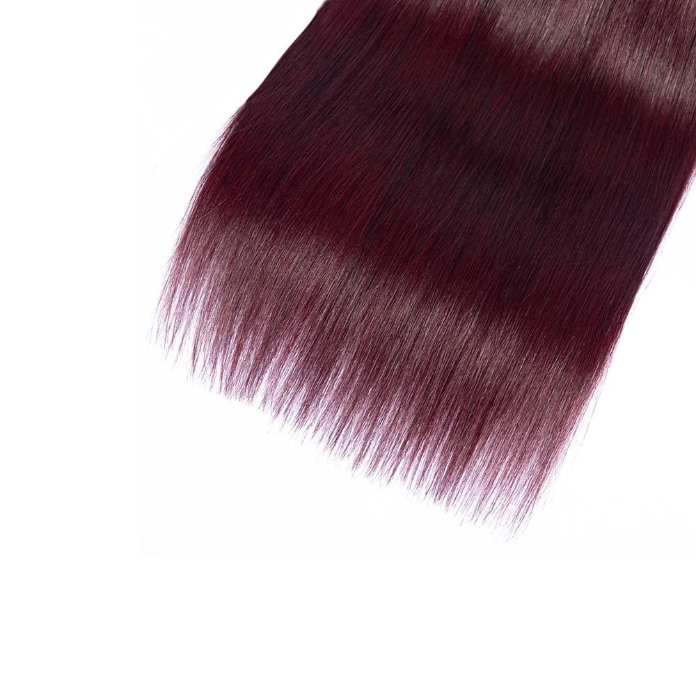 Biottihair Red Wine Ombre Bundles Human Hair 1B99J Bundles Straight Remy Hair 24 26 28 Inch 1B99J Burgundy Straight Human Hair Bundles for Black Women Extenison 3 Bundles