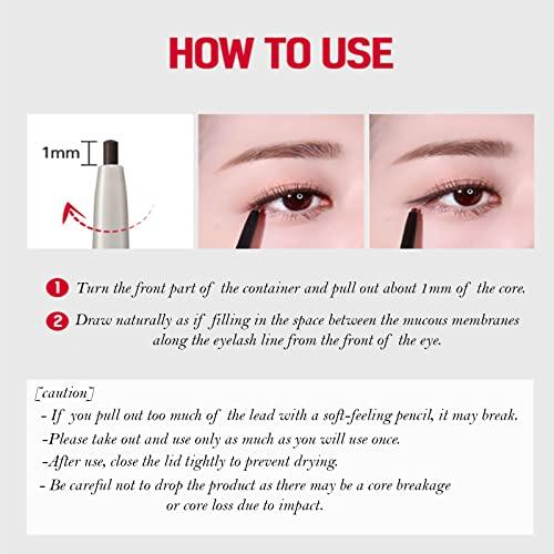 ololla Wakemake Real Ash Pencil Liner/Long Lasting Eyeliner/Pen Eyeliner (Sanded Black)