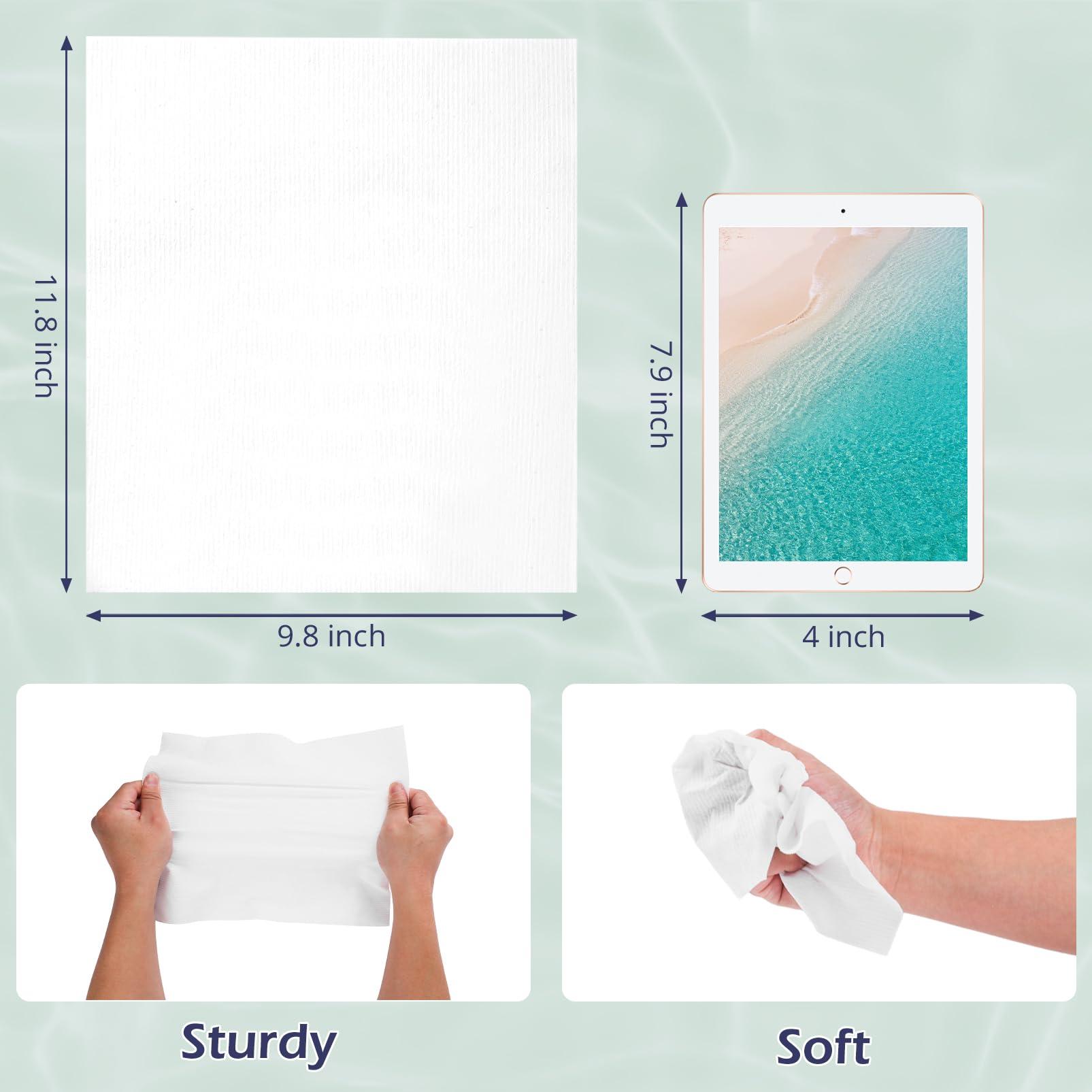 PureSoftness PureSoftness Disposable Face Towel, 100% Cotton, Extra Large 12\" x 10\", Soft Dry Wipe Face Wash, Makeup Remover, Biodegradable Towelette for Sensitive Skin 320 Count (4 Pack)