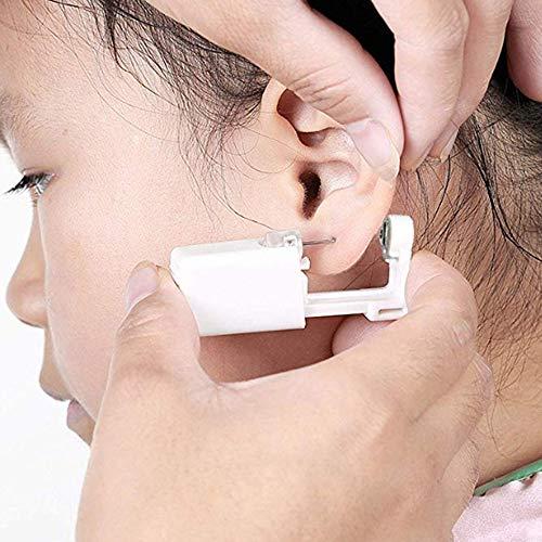 CHUANCI CHUANCI Pair Disposable Sterile Ear Piercing Unit Cartilage Tragus Helix Piercing Gun NO Pain Piercer Tool Machine Kit Stud Choose Design (Pair 450,Silver Star)