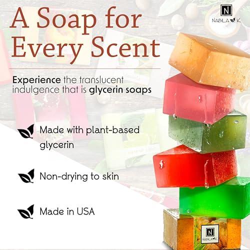 Nabila K Glycerin Bar Soap Ume Blossom Scent - Natural, Vegan-Friendly, Hypoallergenic - Moisturizing and Hydrating with 100% Vegetable Glycerin - Sulfate-Free, Paraben-Free, Chemical-Free - 4.5 oz