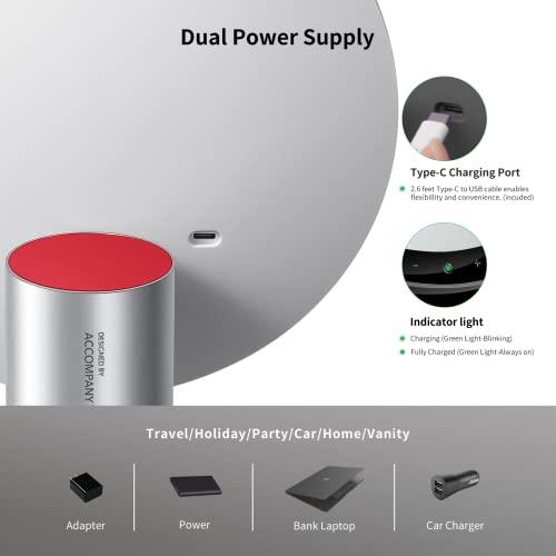 AMIRO AMIRO 9\" Lighted Makeup Mirror with Smart Sensor & Touch-Control, 3 Colors & 6 Brightness, Rechargeable & Cordless, Memory Function, Free Rotation, Gift for Woman - White