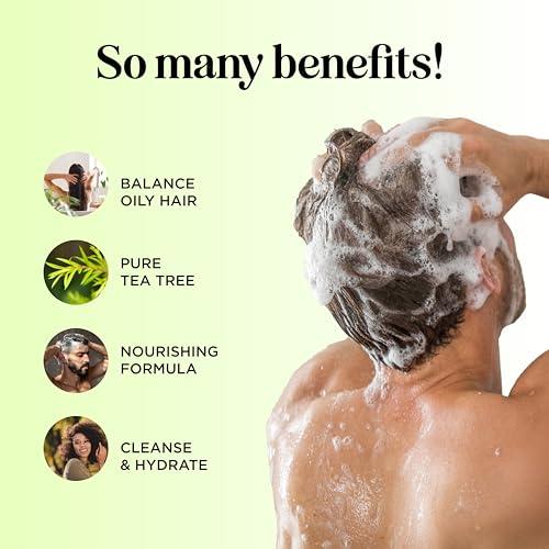 Maple Holistics Tea Tree Shampoo and Conditioner Set - Sulfate Free Clarifying Shampoo and Conditioner for Oily Hair & Scalp Care with Australian Tea Tree Oil - Complete Dry Scalp Treatment for Build Up (16 Fl Oz)
