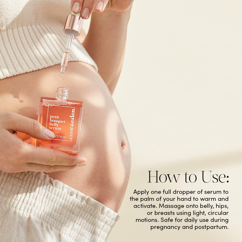 Evereden Evereden Golden Body Serum 3.4 fl. oz. & Petit Bouquet Belly Serum, 1.7 fl oz. | Clean & Vegan Women\'s Belly Oil for Pregnancy and Postpartum Maternity Skincare | Non-Toxic Ingredients