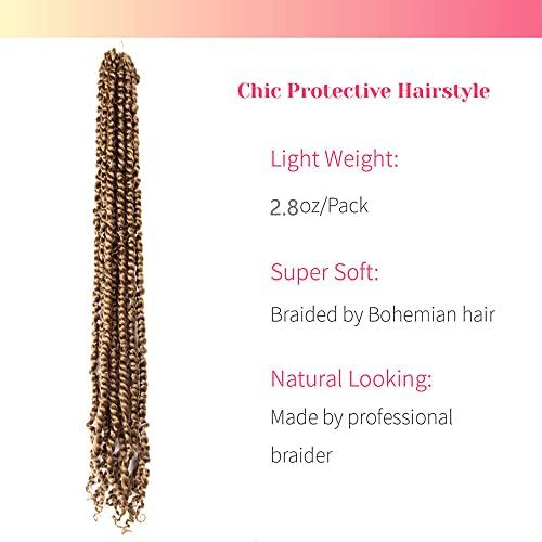 BOHOBABE The BOHOBABE 36 Inch Pre-twisted Passion Twist Hair 8 Packs Super Long Pre-looped Crochet Passion Twist Braiding Hair Soft Bohemian Twists (27#)