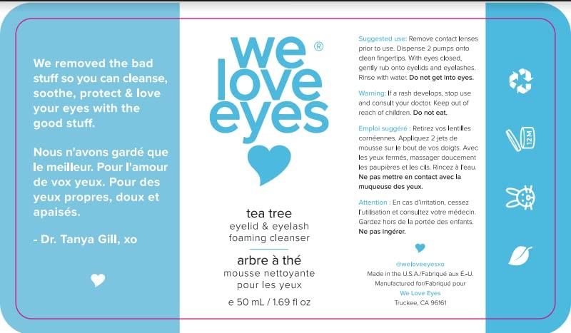 We Love Eyes We Love Eyes: Tea Tree Eyelid Foaming Cleanser - Vegan. All natural. Cruelty free. Safe for false lashes and eyelash extensions.