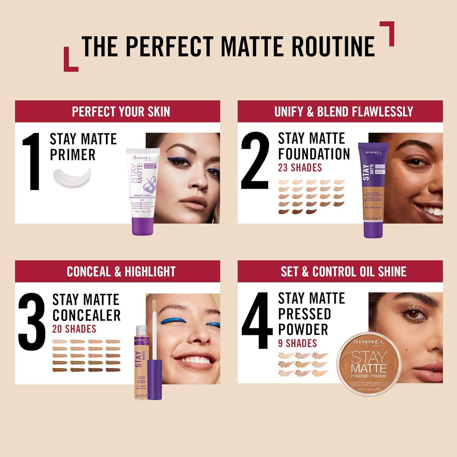 Rimmel Rimmel London Stay Matte - 142 Linen - Concealer, 24-Hour Wear, Shine Control, Fights Free Radicals, 0.23oz