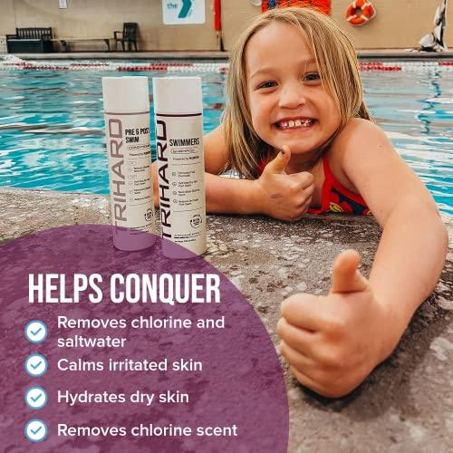 TRIHARD TRIHARD Kids Swimmers Shampoo + Pre & Post Swim Conditioner| Kids Shampoo Conditioner Duo| Pre and Post Swim Hair Protectant Solutions for Kids