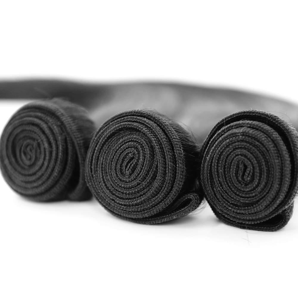 Generic Human Hair Bundles Weave 10 Lengths 100% Unprocessed Brazilian Virgin Weave Human Hair Bundles for Women Remy Weft Hair Extensions Natural Black Color (Straight Wave, 1B Natural Hair-22\"inches)