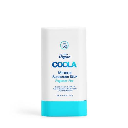 Coola COOLA Organic Mineral Sunscreen SPF 50 Sunblock Stick, Dermatologist Tested Skin Care For Daily Protection, Vegan And Gluten Free, 0.6 Oz