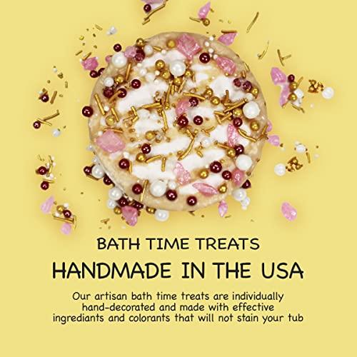 Villamonte Lane Birthday Cake Bath Bomb Gift Set 13 oz Each XXL Ultra-Moisturizing Coconut Oil, Shea, Kaolin Clay Soften Moisturize Dry Skin, Perfect for Bubble Spa Bath Handmade Birthday Gifts (Strawberry Cake)