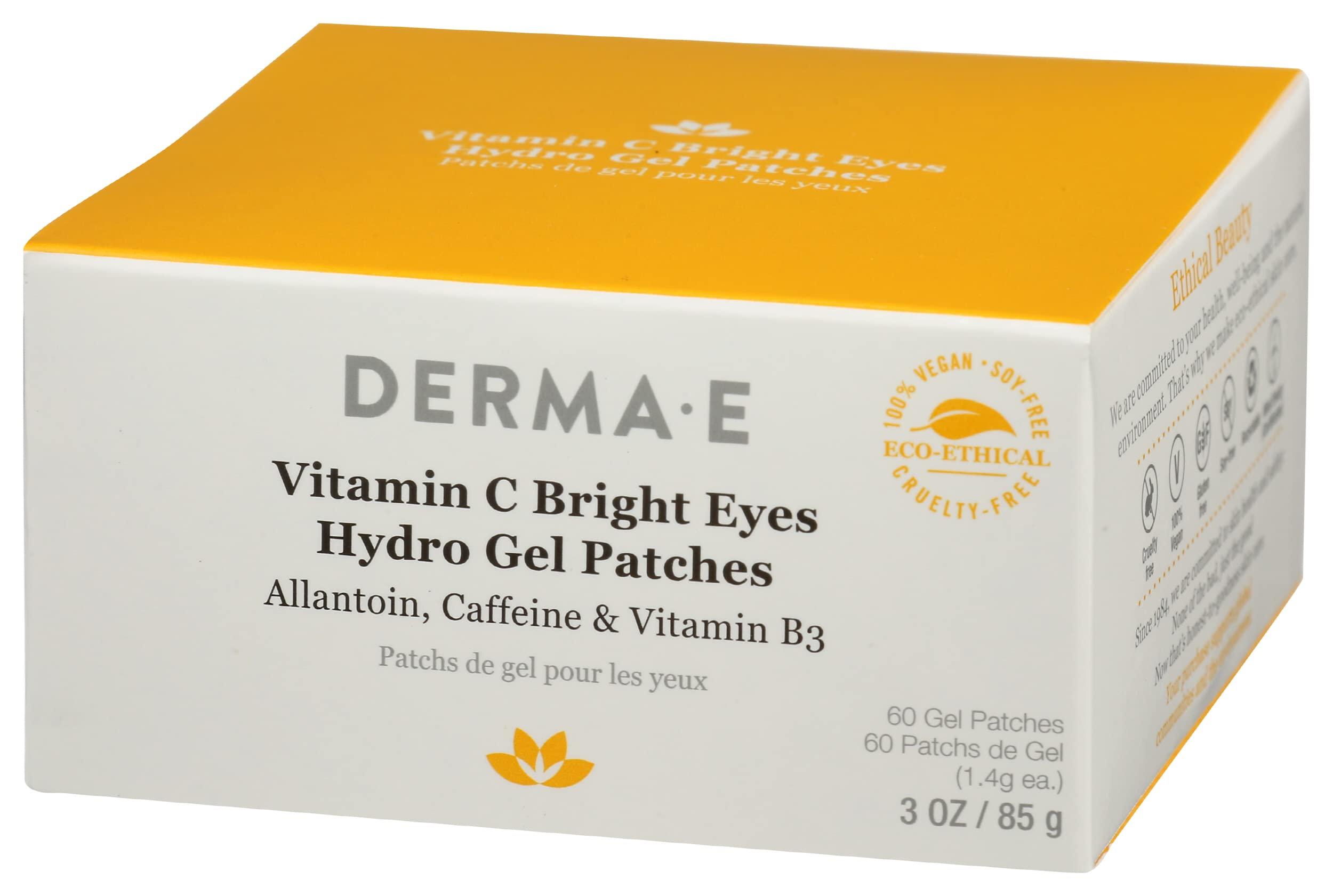 DERMA-E Derma E Vitamin C Bright Eyes Hydro Gel Patches, Natural, Cruelty Free, 3 Ounce (Pack of 1)