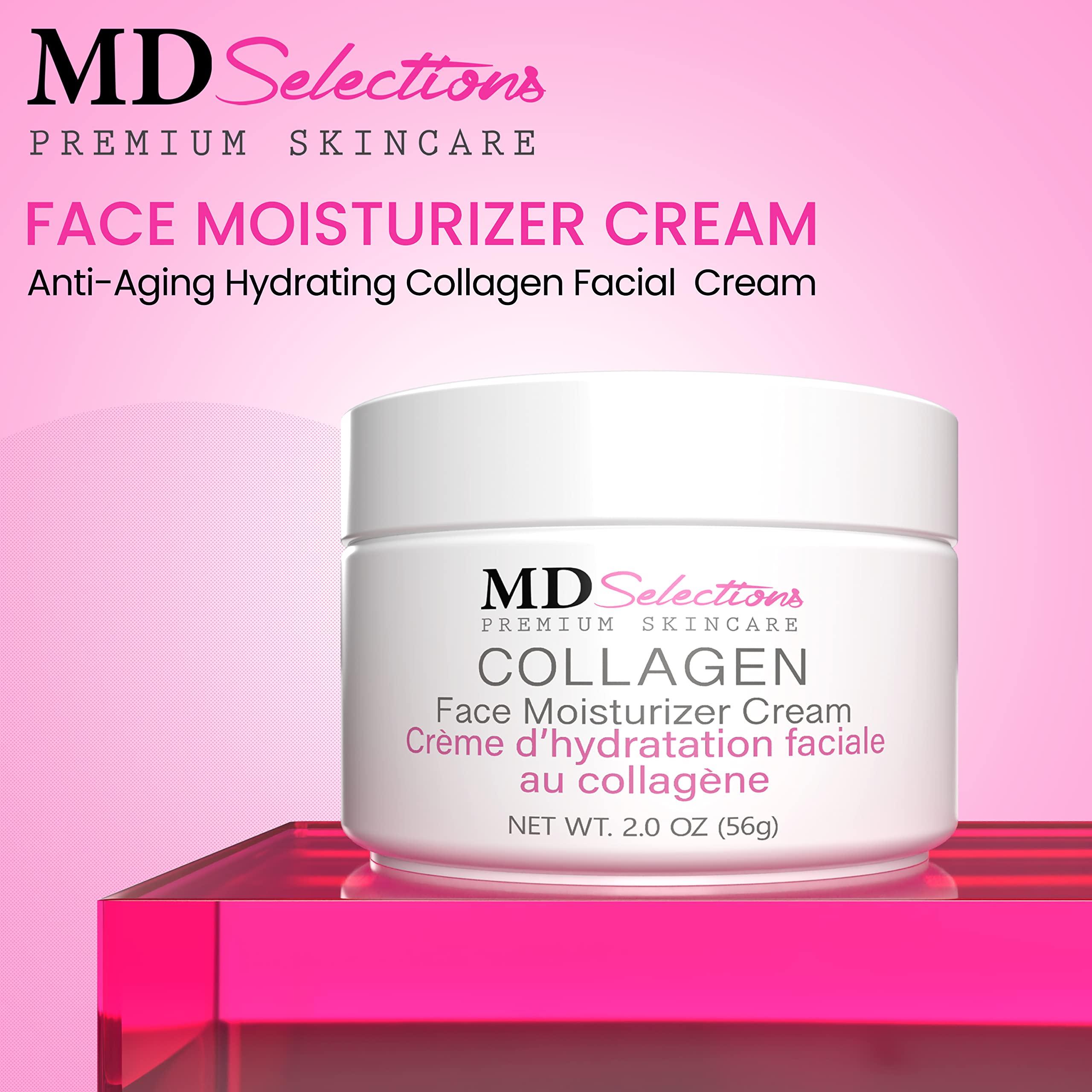 MD Selections MD Selections Collagen Facial Cream, Face Moisturizer Cream for Dry Skin Vegan Anti Aging Crme d' hydratation faciale au collagne, Collagen Face Cream, 2 fl oz