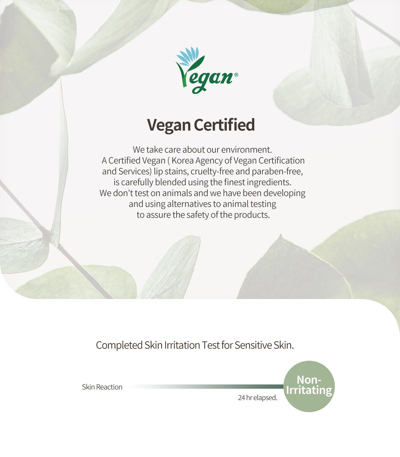 Heart Percent Heart Percent Dote On Mood Pure Glow Tint, Watery & Lightweight Moisturizing Lip Stain Long Lasting Liquid Lipstick 6.8g, 07. Fig Rose