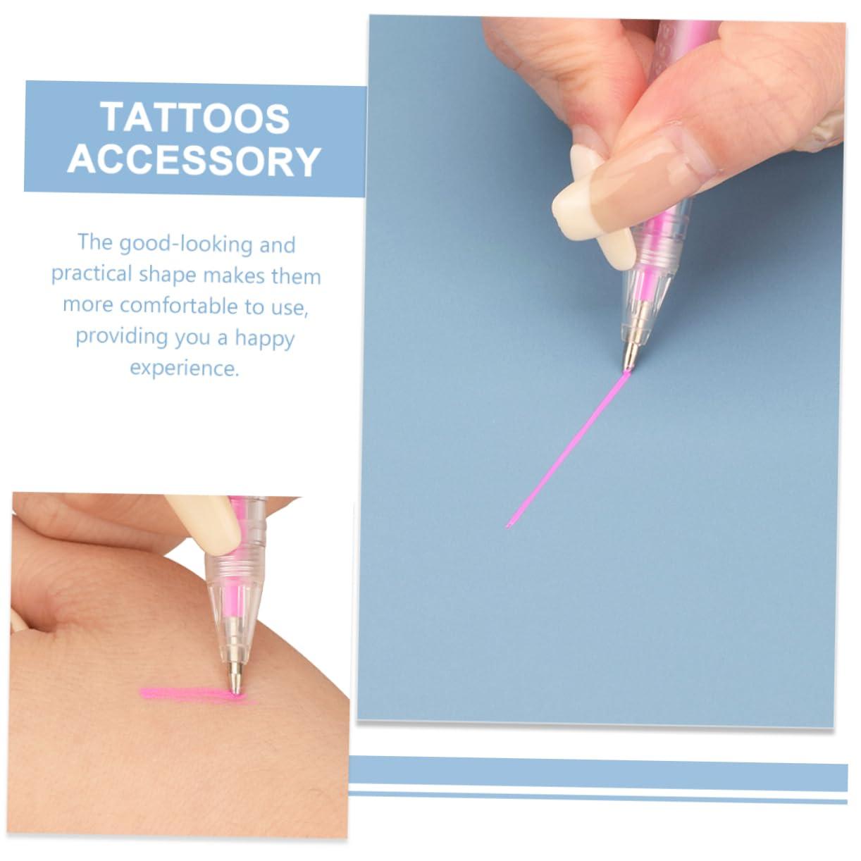 Ipetboom Ipetboom Eyebrow Marker Pen Eyebrow Tattoo Pen Tattoo Supplies Waterproof Makeup Maker Eyebrow Microblading Pen Tattoo Eyebrow Pencil Position Marker Surgery Marker Pen Tool Pink Plastic