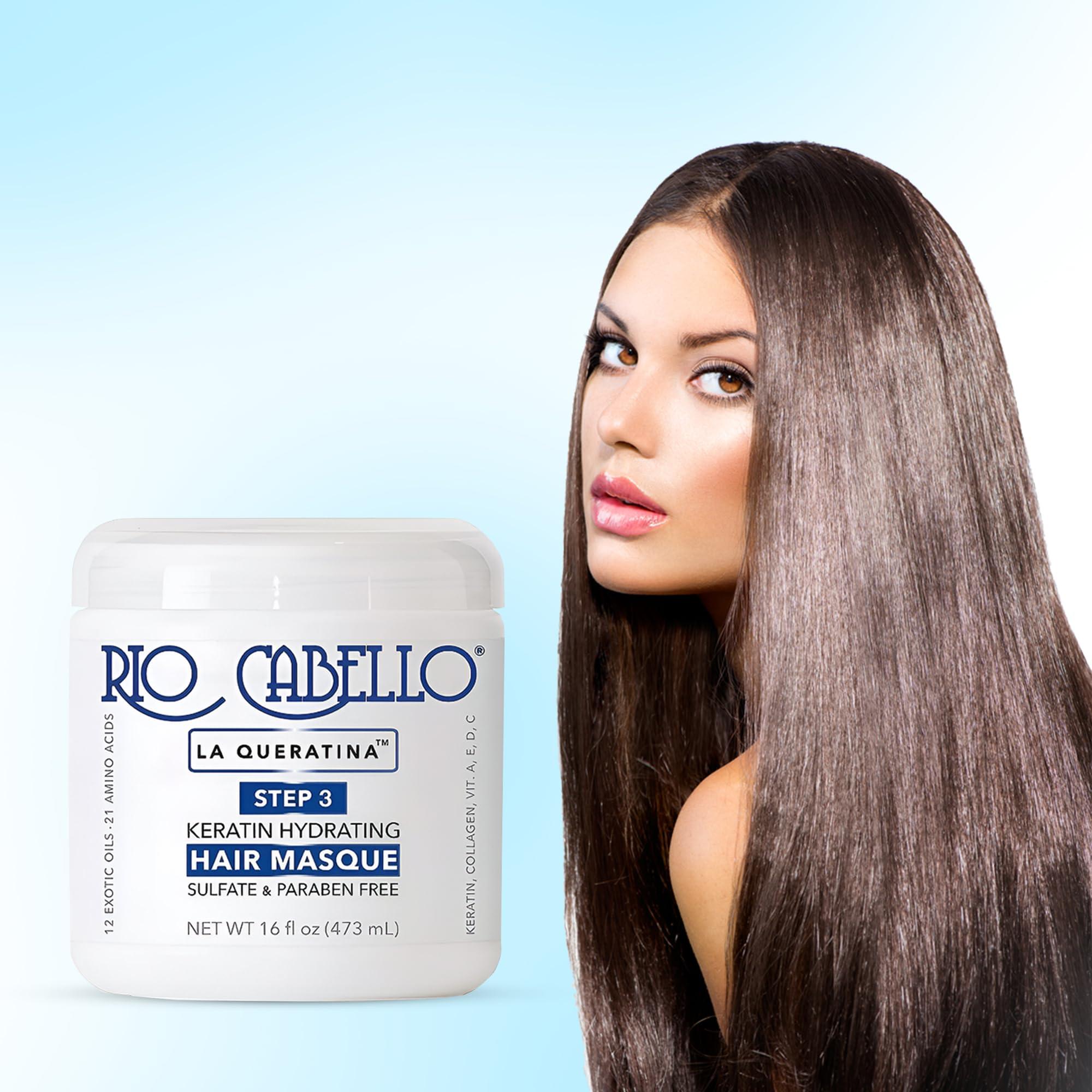 Samson Pharmaceuticals Inc. Rio Cabello Keratin Hydrating Hair Mask with 12 Exotic Oils and Natural Ingredients for Dry or Damaged Hair 16 oz