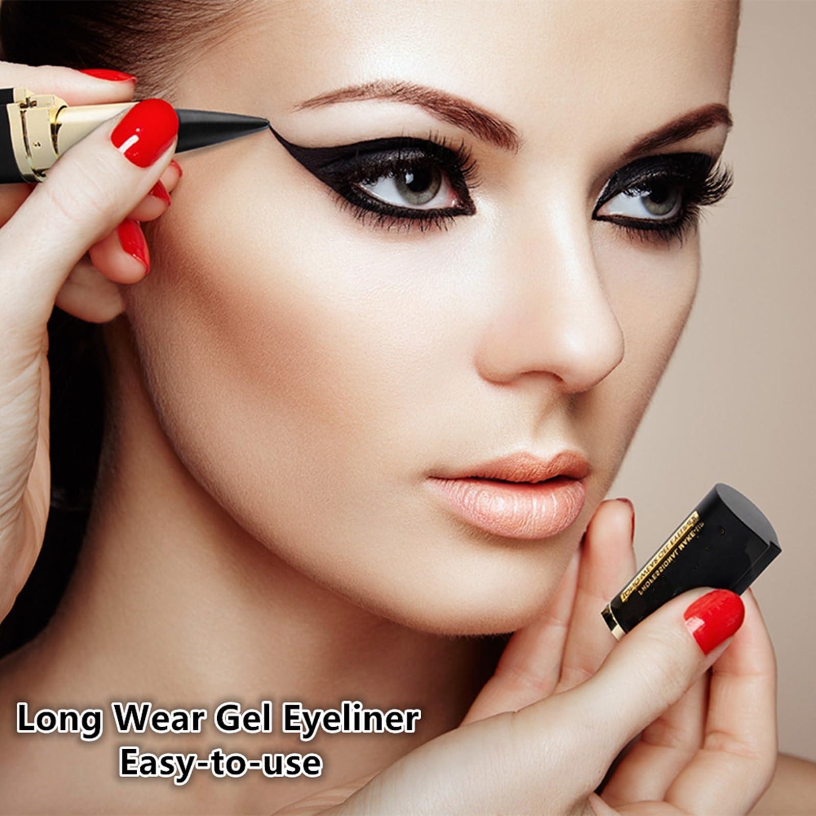 Go Ho Go Ho Grey-black Gel Eyeliner Stick,Gel Eyeliner Pencil Crayon,Creamy Smooth Dark Grey Eye-liner Pen Eyeliner Makeup Eyeshadow Lips for Women(Gray)