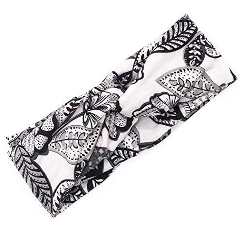 Barode Barode Boho Headbands Stretchy Athletic Bandana Headbands Floral Flowers Style Criss Cross Yoga Hair Band Workout Head Wrap for Women and Girls (Pack of 3)