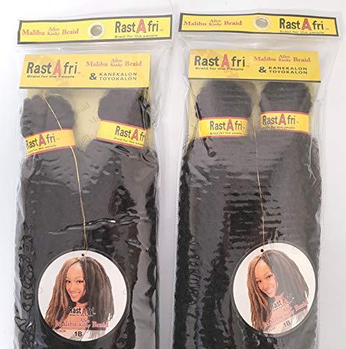 Rastafri [Pack of 2] RastAfri Malibu Afro Kinky Braid (18", 1B)