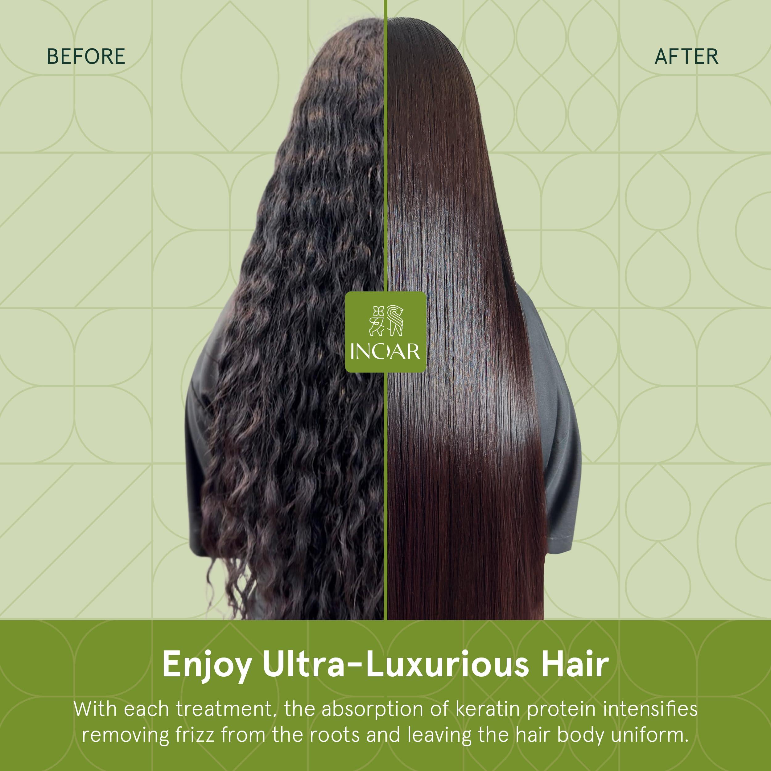 Inoar Inoar Moroccan Smoothing Treatment Set with Keratin - Deep Cleansing Shampoo, Keratin Treatment, Reduces Frizz, Straighten Hair Treatment, Vegan Hair Products for Men and Women (8.4 oz. each)