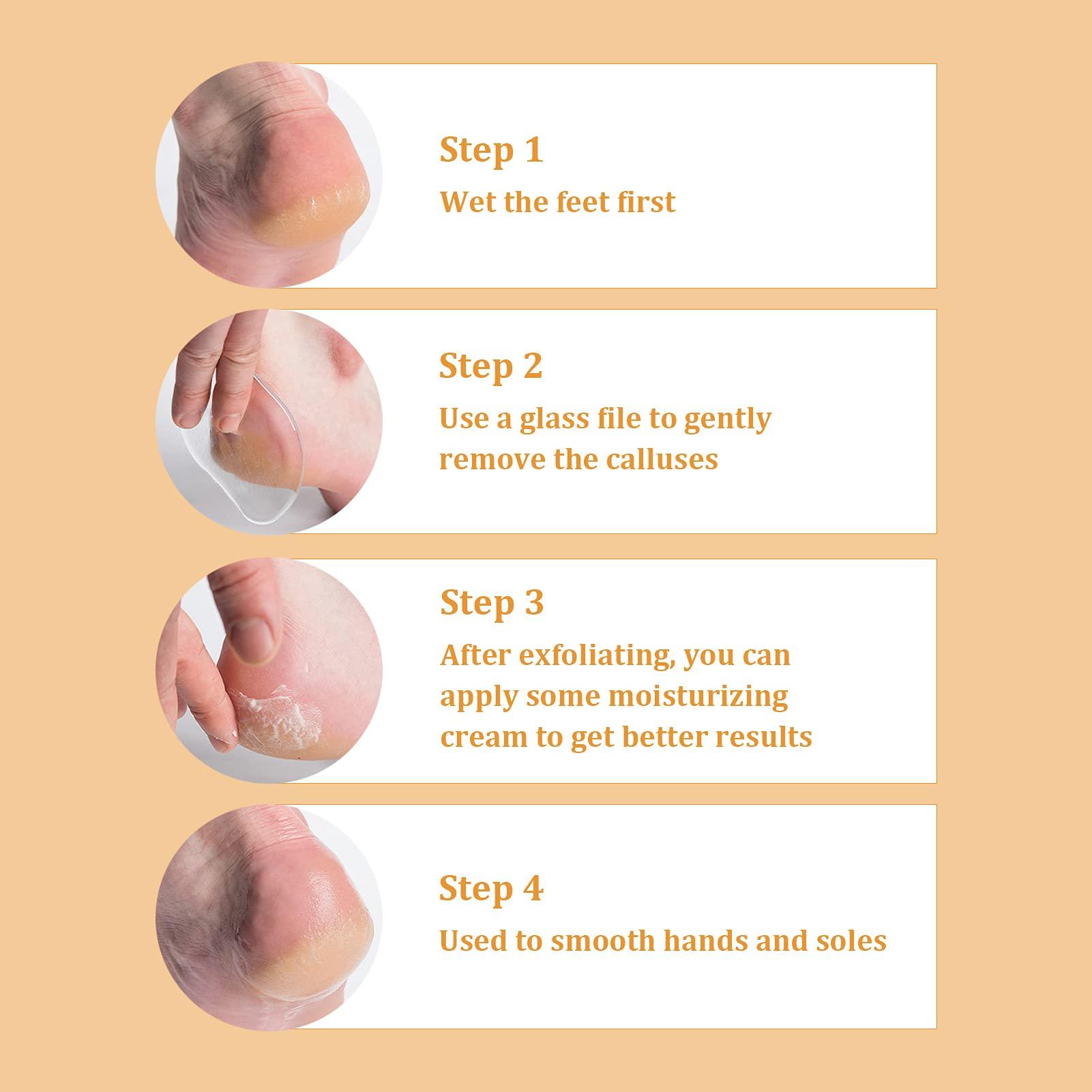 TITA-DONG TITA-DONG Foot Callus Remover, Double Sided Glass Foot Callus Remover, Dead Skin Keratin Pedicure Rough Skin Scrubber, Pedicure Foot Buffer for Soft Feet