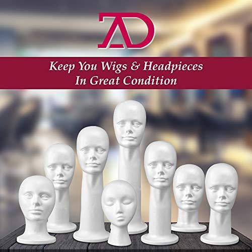 Adolfo Designs 22'' Inch Styrofoam Wig Head Mannequins Manikin Stand, Style, Model & Display Women's Wigs, Hats & Hairpieces - Extra Large, by Adolfo Designs