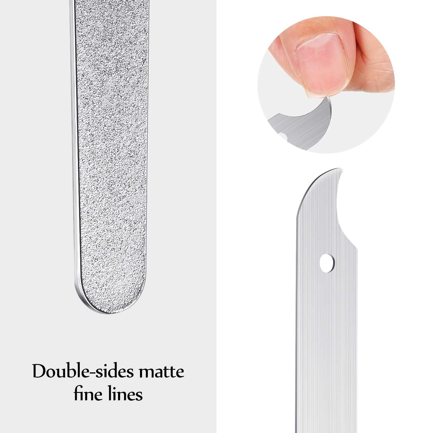 Mudder Mudder 8 Packs Diamond Nail File Stainless Steel Double Sided Metal Buffer Fingernail Toenail Manicure Women Men Pedicure Tool for Salon Home, 8 Inch