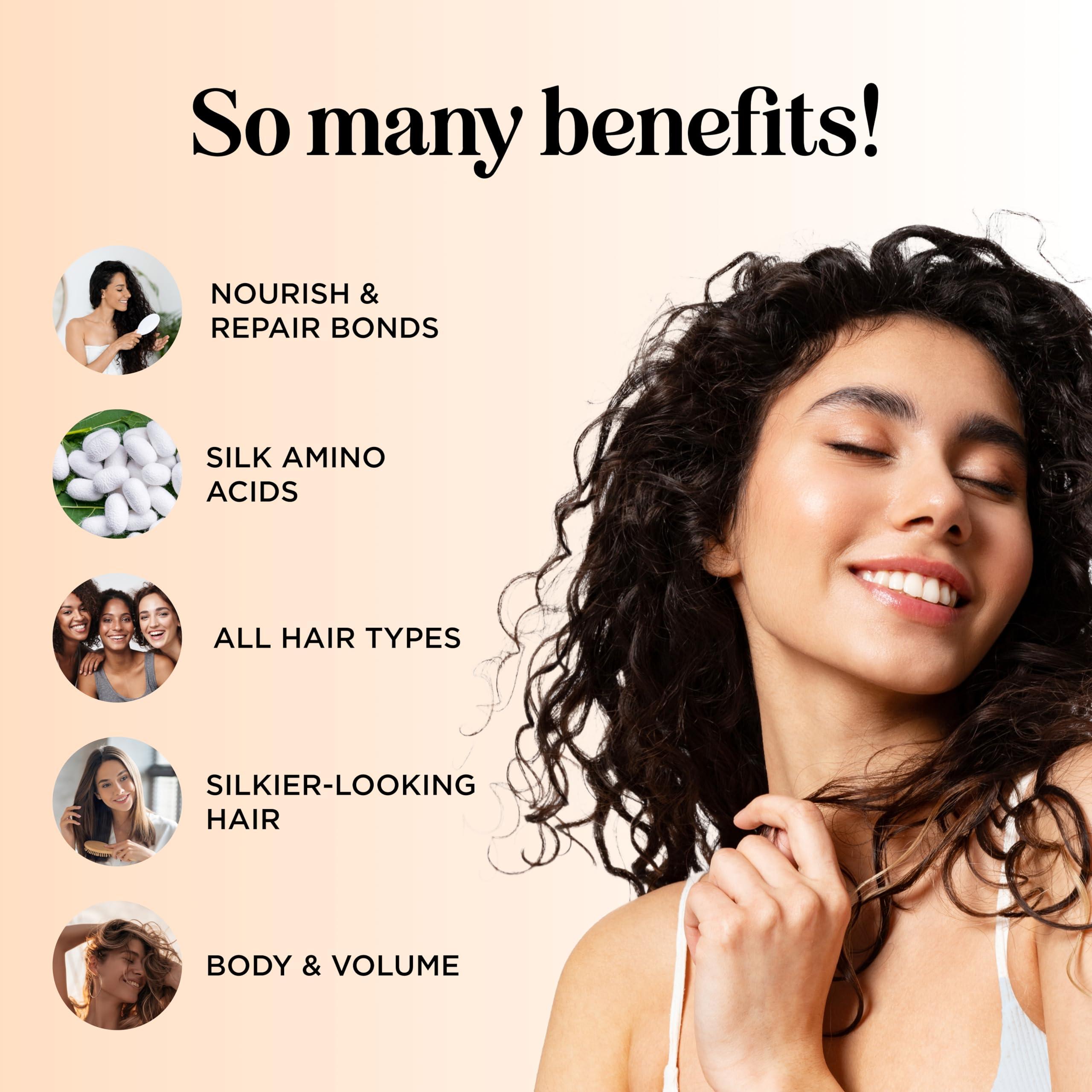 Maple Holistics Silk Protein Conditioner for Damaged Hair - Ultra Moisturizing Conditioner for Dry Hair with Deeply Nourishing Shea Butter Argan Oil Green Tea & Aloe - Helps Define Curls & Control Frizz (16 Fl Oz)