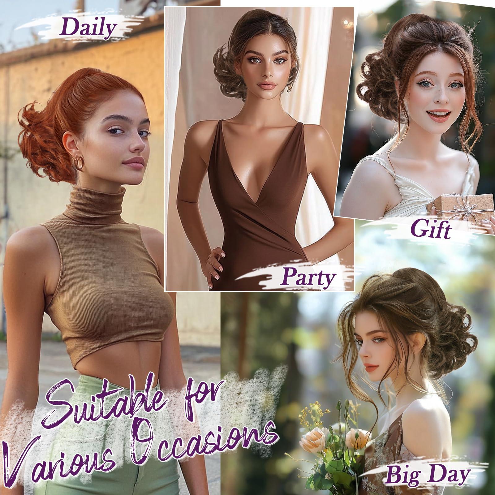 BARSDAR BARSDAR Copper Red Ponytail Extension - 10 Inch Short Wavy Drawstring Ponytail Hair Extensions for Women - Synthetic Comb Clip in Ponytail Hairpieces Fake Pony Tails - Copper Red