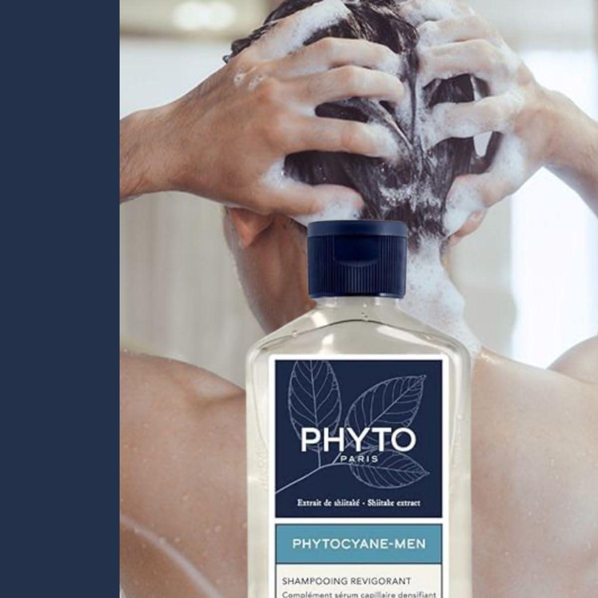 PHYTO PHYTOCYANE Men Invigorating Shampoo, Hair Thinning Shampoo, New & Improved Phytonovathrix Shampoo, 8.45 fl.oz.