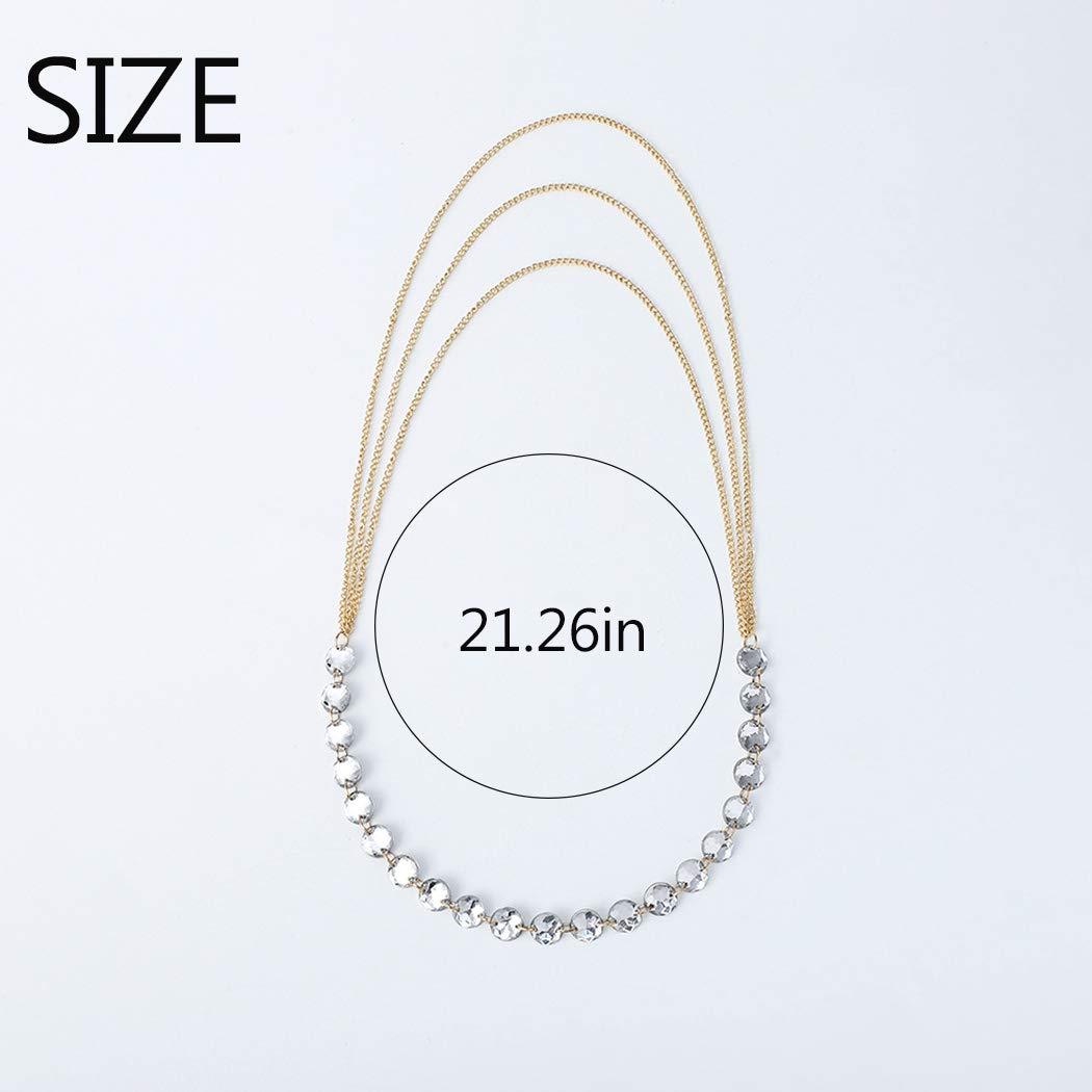 Edary Edary Boho Crystal Head Chain Tassel Headband Wedding Headpiece Hair Jewelry Accessory for Women.
