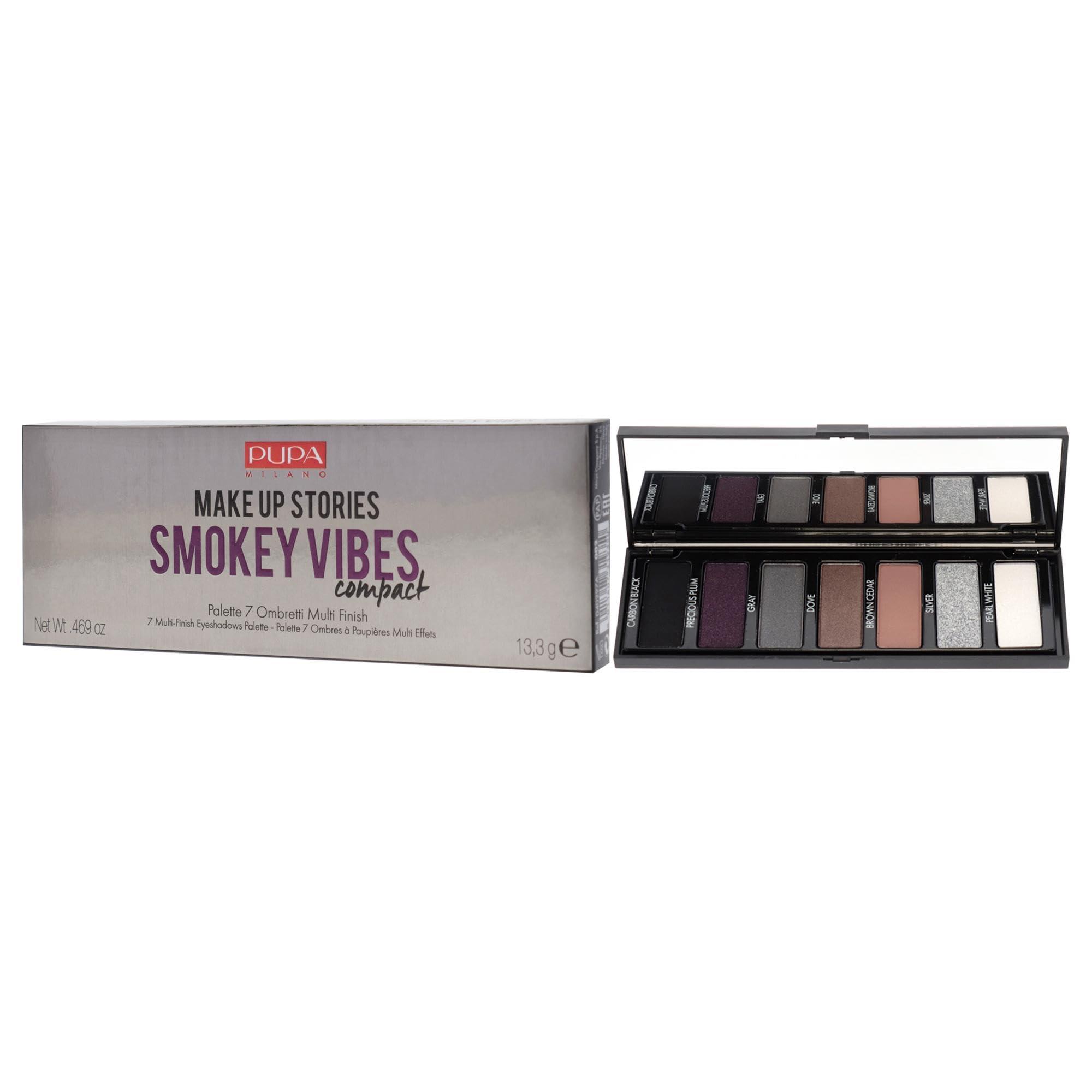 PUPA Milano Pupa Milano Make Up Stories Eyeshadow Palette 002 Smokey Vibes - 7-Shade Shadow Collection with Matte, Satin, and Metallic Color Options - High Pigment Formula - Soft, Blendable Texture - 0.469 oz