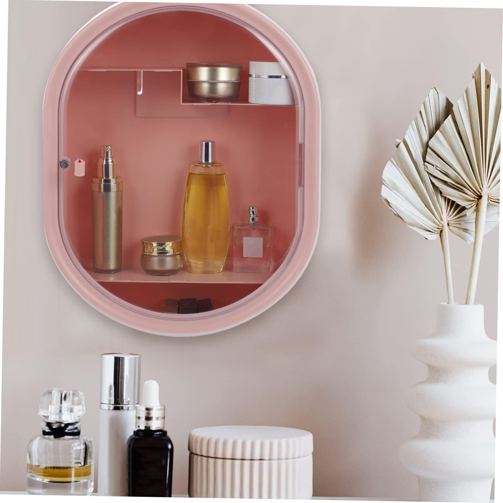 HONMEET HONMEET Space-Saving Wall Mount Makeup Organizer Rust-Proof Plastic Bathroom Cosmetic Storage