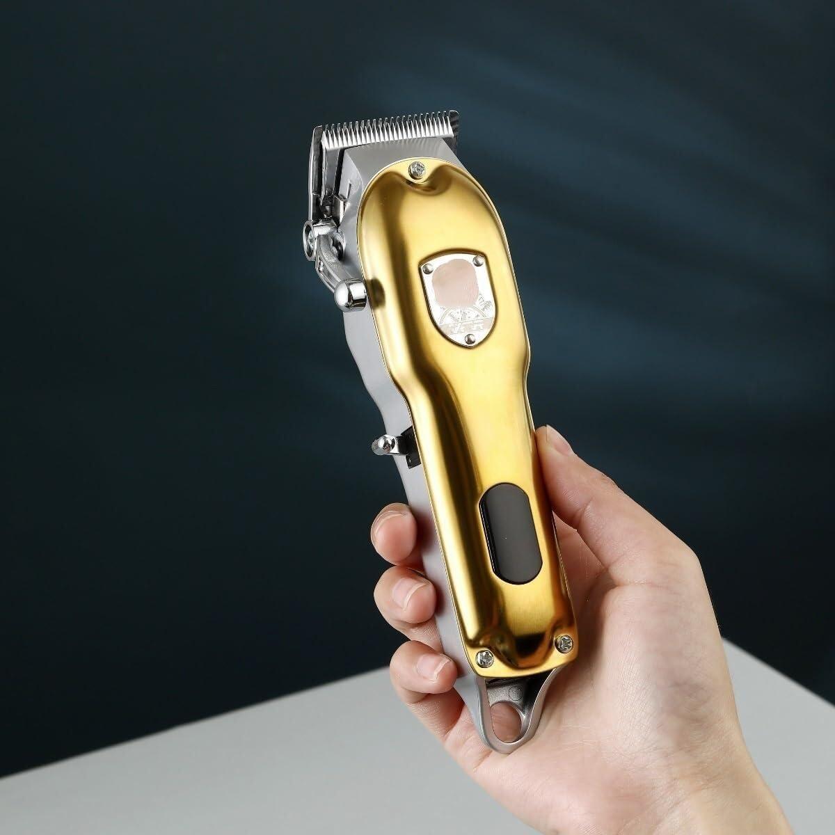 IBDRYKK IBDRYKK Pro Hair Clipper, Hair Cutting Machine Professional Hair Clipper Adjustable Hair Trimmer Electric Haircut Rechargeable Clippers for Men, Golden