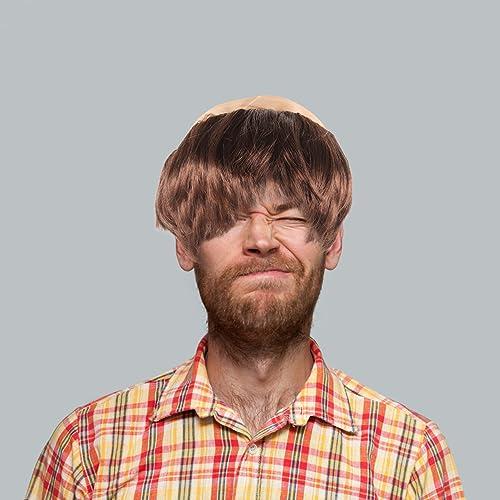 FOMIYES FOMIYES Halloween Monk Costume Wig Bald Cap Wig with Brown Friar Hair Funny Makeup Props Monk Cosplay Halloween Fancy Dress Accessories Headwear
