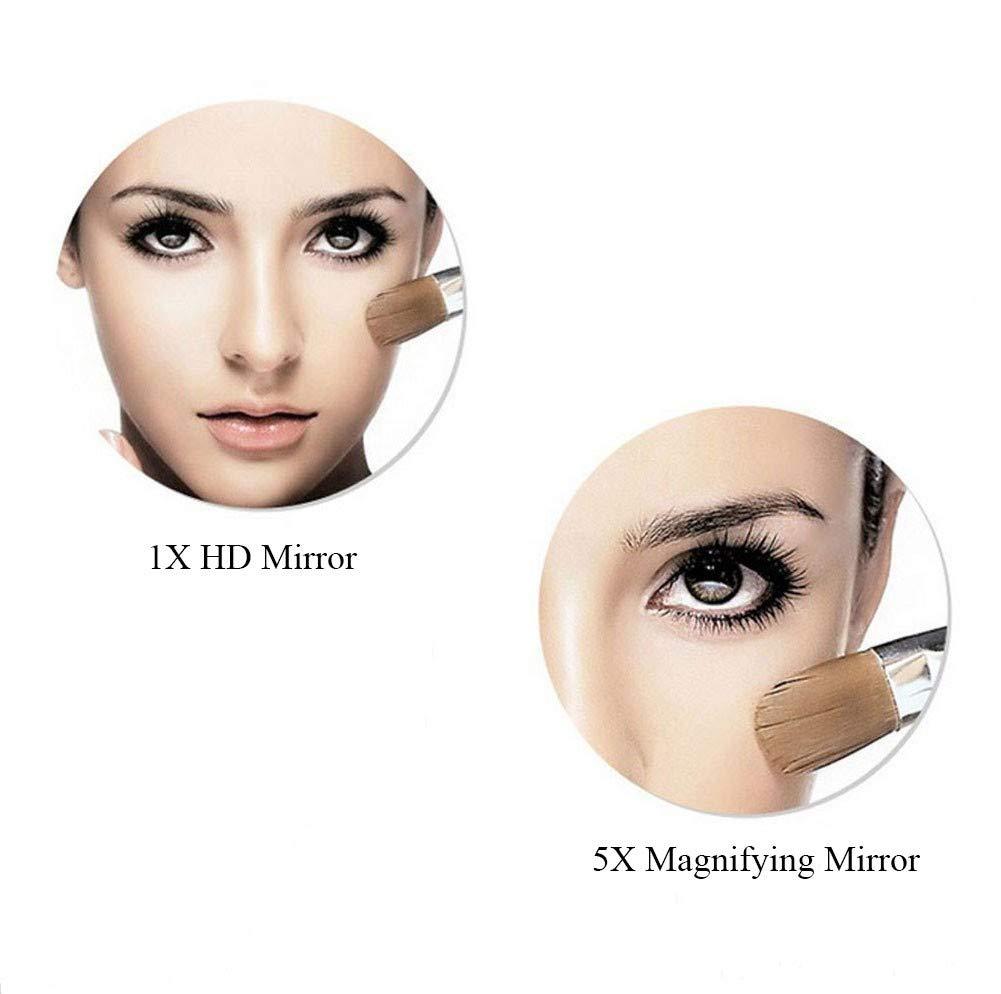 IJPDXOLBQ IJPDXOLBQ Wall Mount Led Lighted Makeup Mirror 5X Magnifying Touch Screen Shaving Mirror Double-Sided Round Bathroom Vanity Mirror Swivel Extendable Cosmetic Mirror,Concealed Install