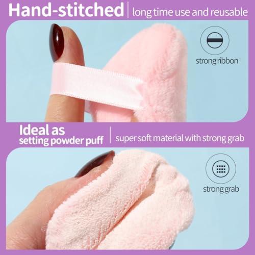 Teenitor Teenitor 3Pcs Pink Powder Puff, Powder Puffs, 2.36 Inch Setting Powder Puff,Powder Puffs for Face Powder Soft Powder Applicator for Loose Pressed Powder, Face Puff Makeup Puff Small with 3 Cases