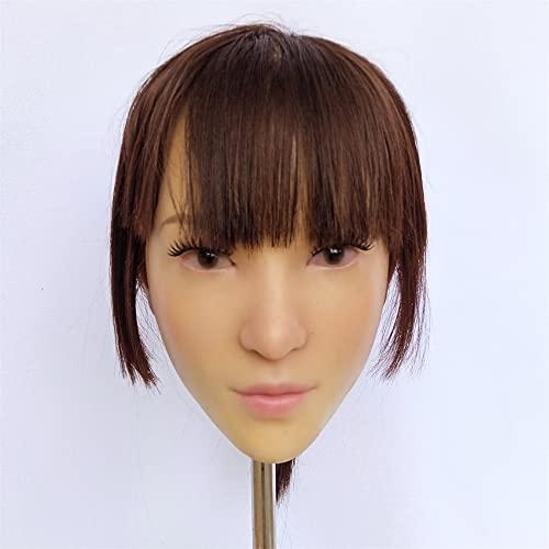 ?? asian beautiful young female silicone mask, Natural, 25cm*20cm*8cm