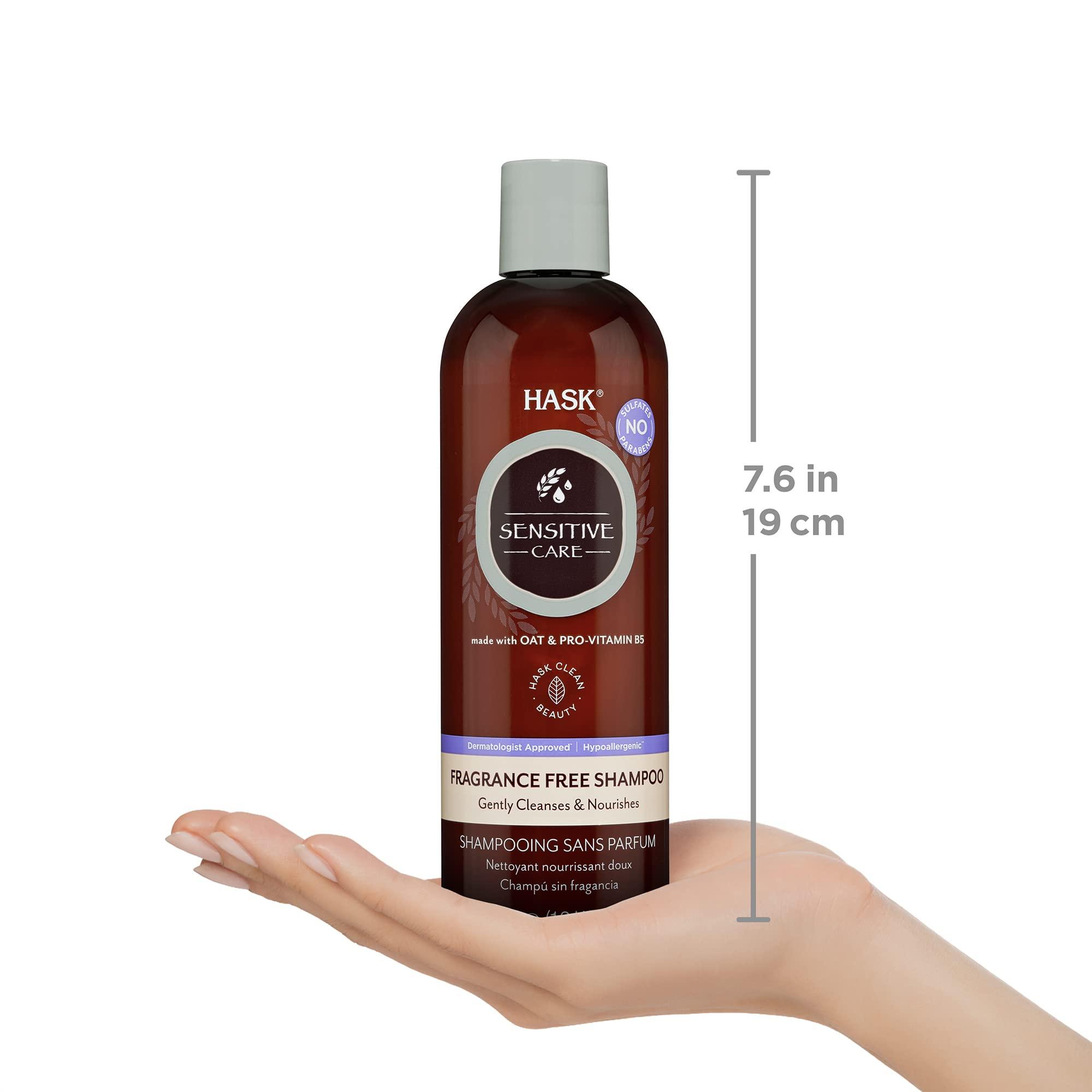 HASK HASK SENSITIVE CARE Shampoo + Conditioner Set - Fragrance & Paraben Free, Vegan, Color Safe, Gluten & Sulfate Free, Cruelty-Free