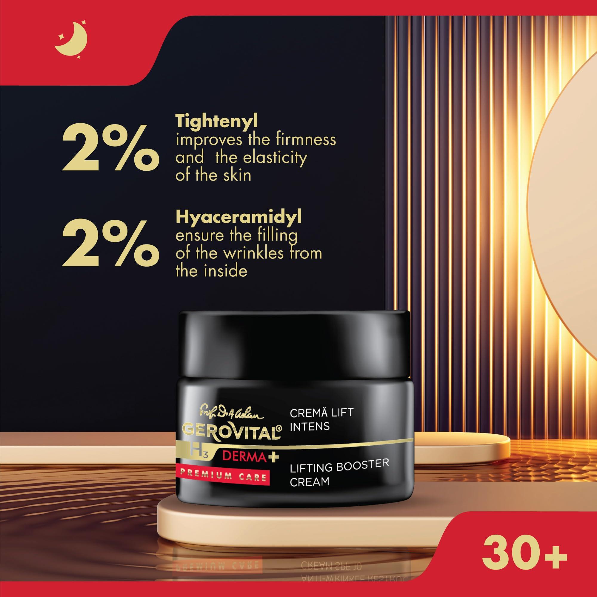 Gerovital Gerovital DERMA+ Premium Care, Intense Lift Effect Face Cream, Advanced Lifting Formula, Moisturizes, Improves Firmness & Elasticity for Mature Skin, 50 Milliliters