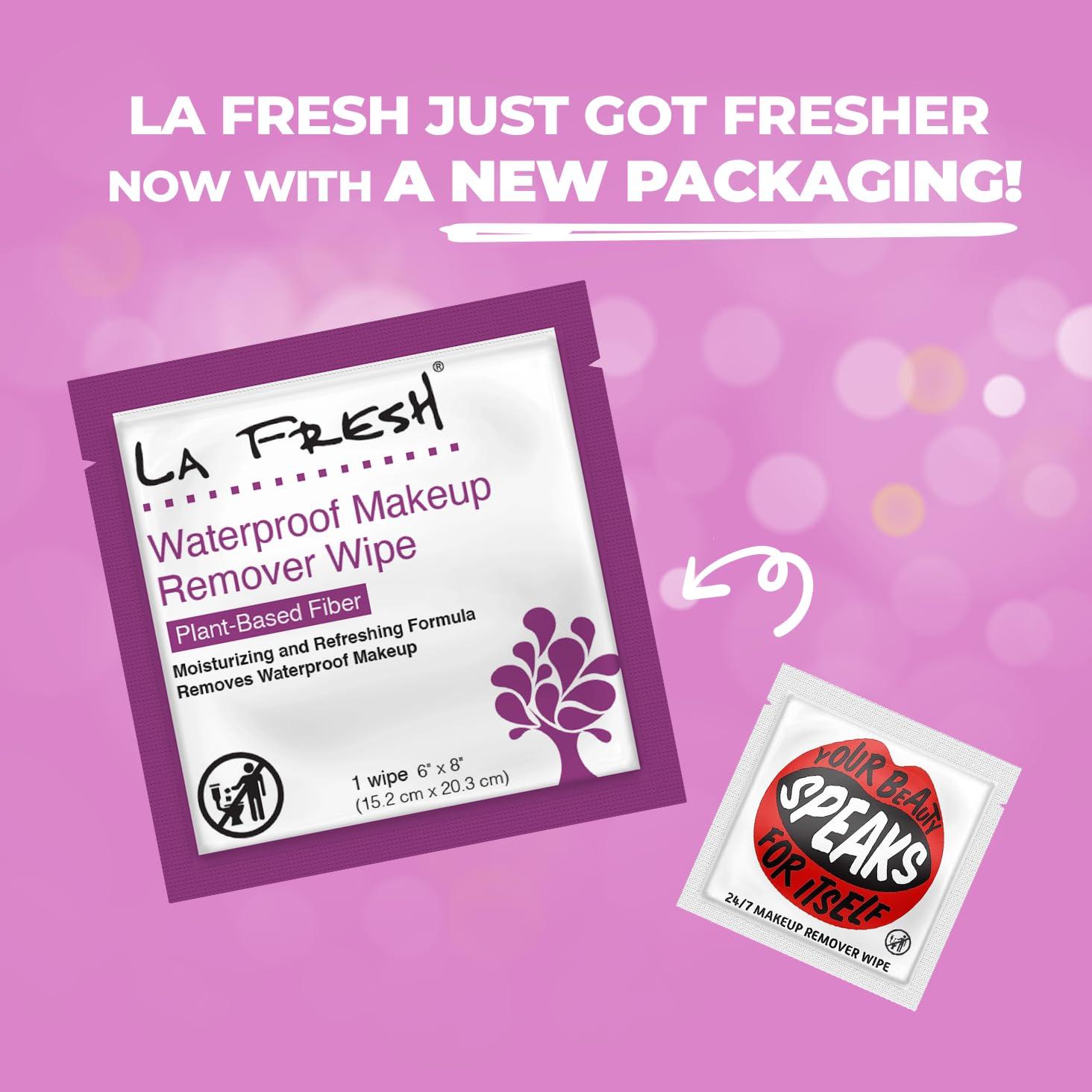 La Fresh La Fresh 24/7 Makeup Remover Wipes, Easily Remove Waterproof Makeup and Moisturizing, Pack of 50 Individually Wrapped Wet Wipes, Skincare Travel Essentials