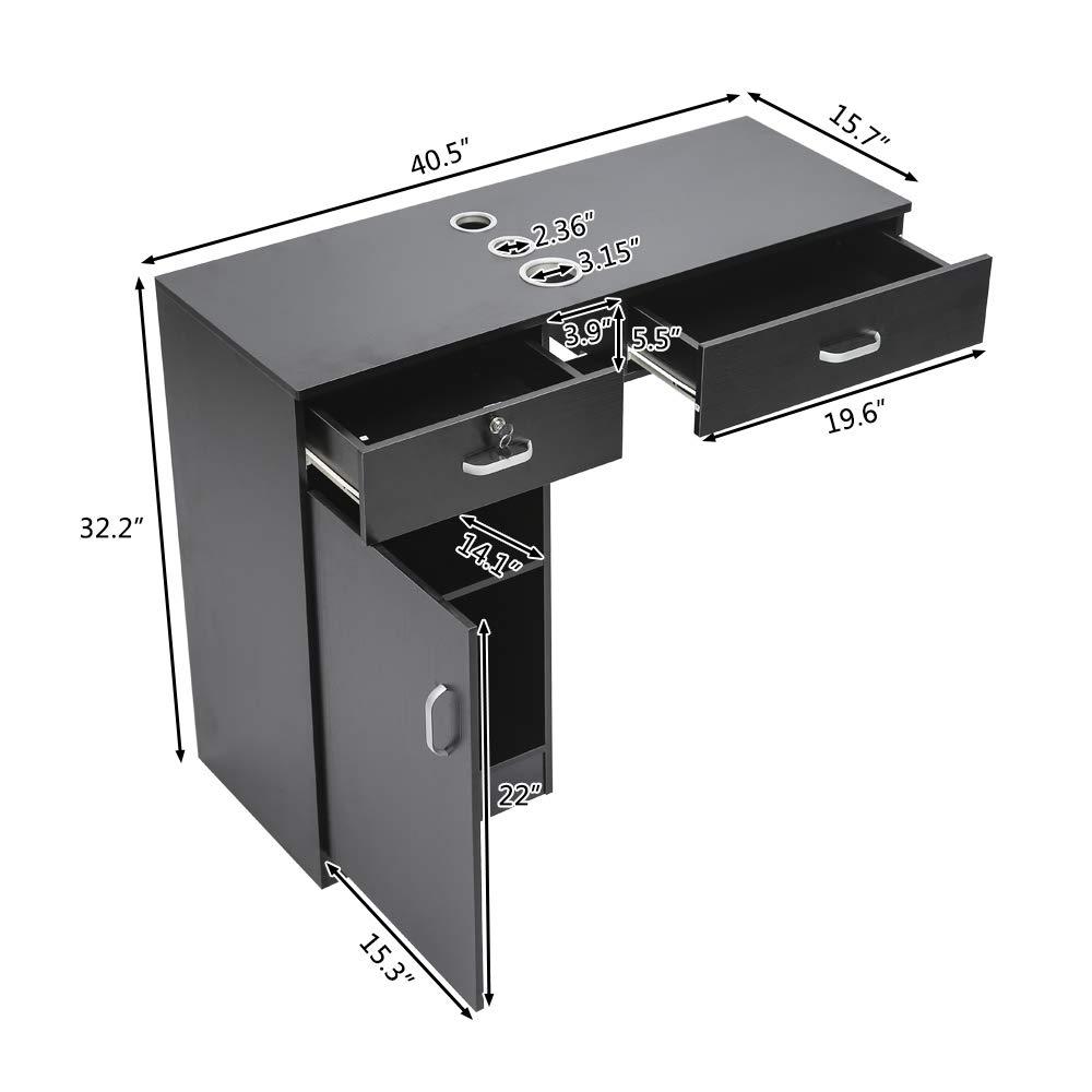 Henf Henf Locking Wall Mount Hair Styling Barber Station with 2 Drawers and 1 Cabinet 3 Hairdryer Stylist Equipment Salon Cabinet Holder Storage Beauty Salon Spa Equipment(Style-2)